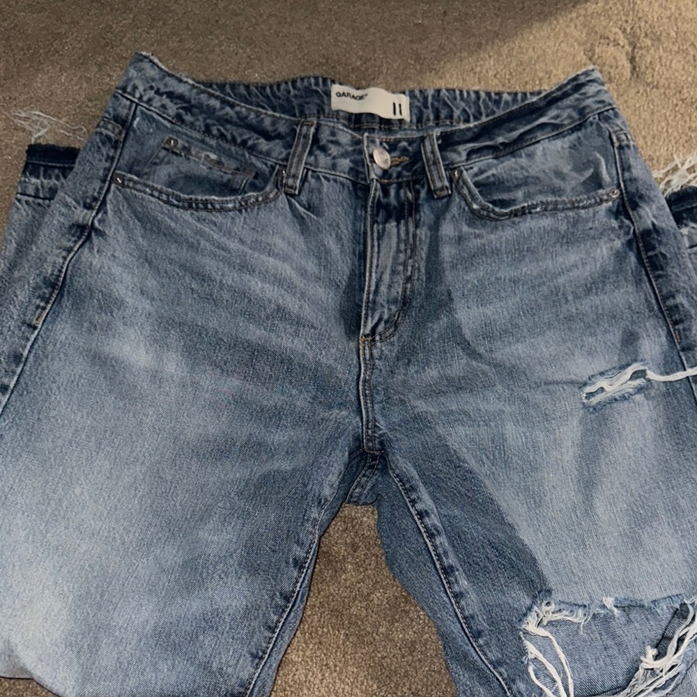 Garage Blue Relaxed Distressed Jeans